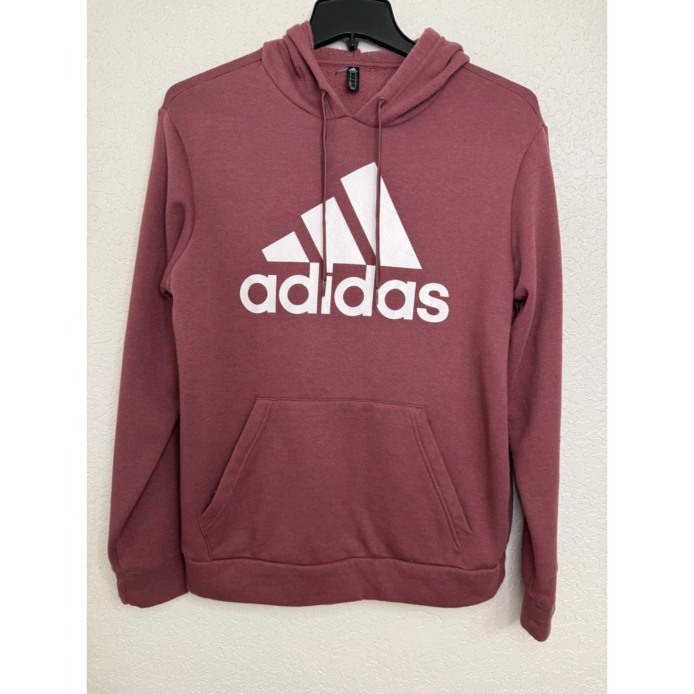 Adidas‎ Golf Mens Hoodie Maroon Burgundy Fleece Pullover Logo Sweatshirt Size M